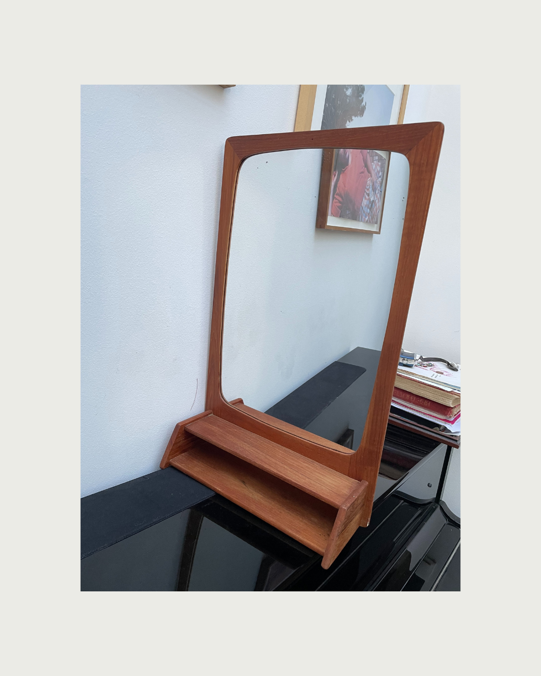 Small Danish teak mirror 1960
