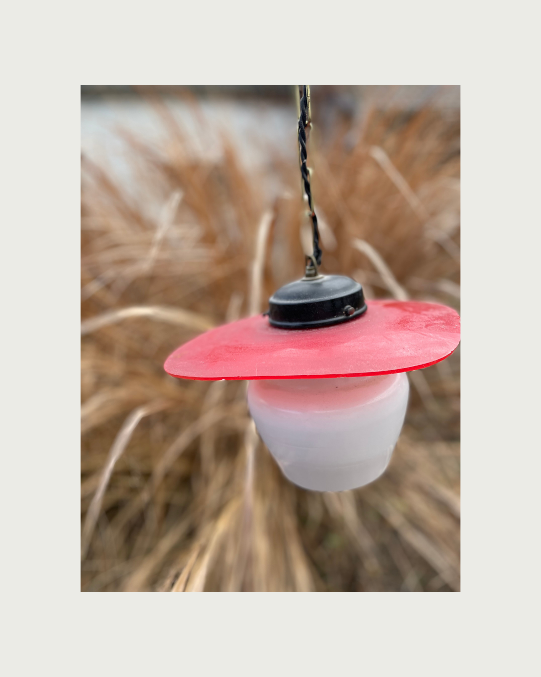 A vintage glass lamp from the 1940s