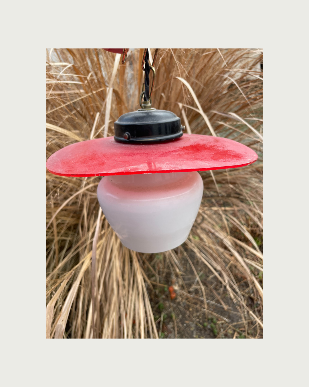 A vintage glass lamp from the 1940s