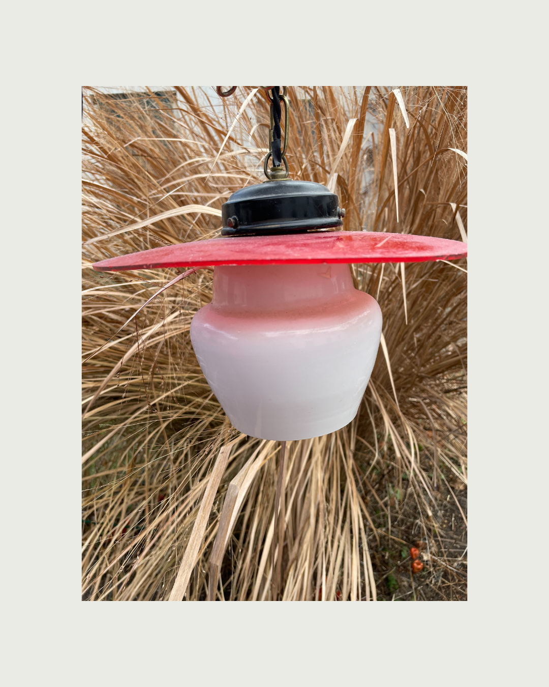 A vintage glass lamp from the 1940s