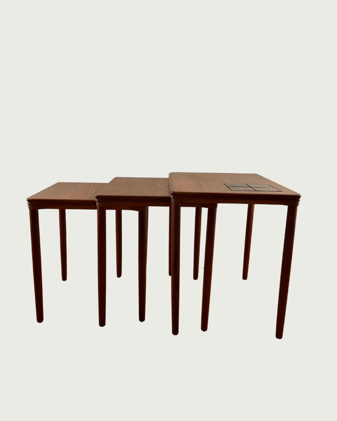 Danish 3-piece Coffee Table with ceramic design