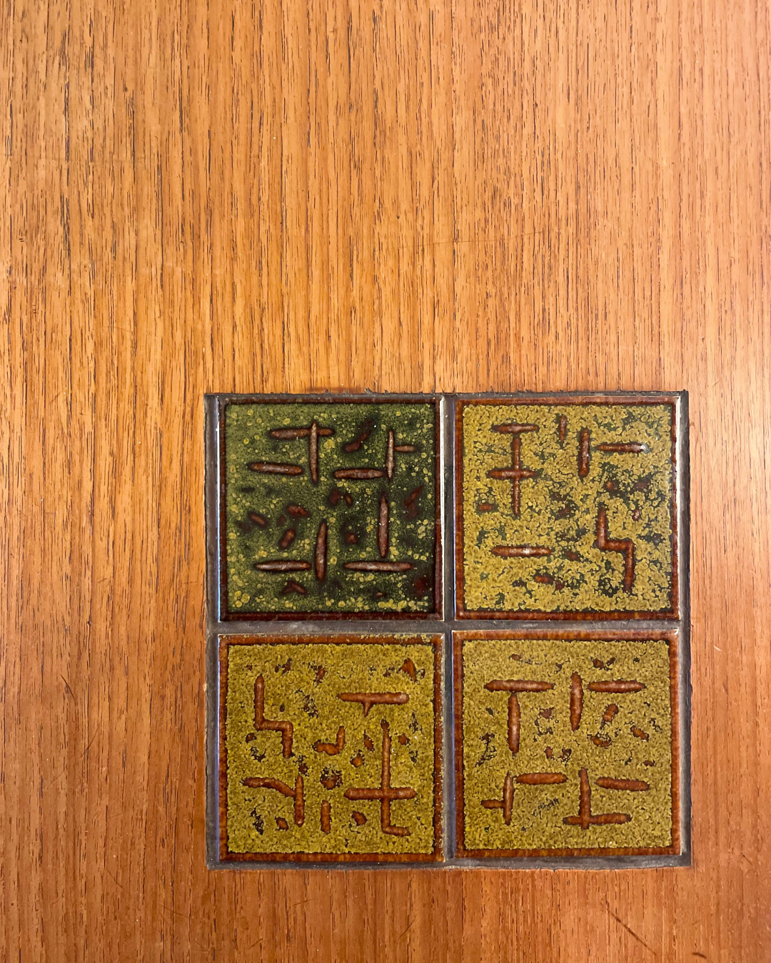 Danish 3-piece Coffee Table with ceramic design